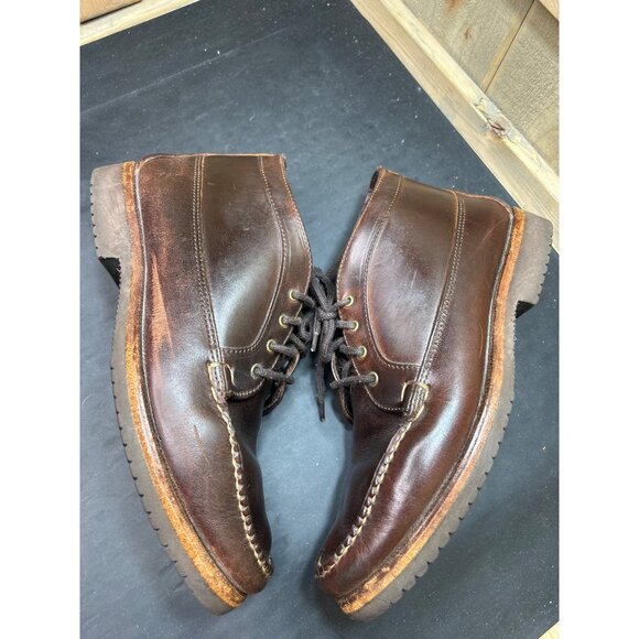 Allen Edmonds Mens Moc Toe Brown Leather Boots Size 9D - Picture 5 of 11